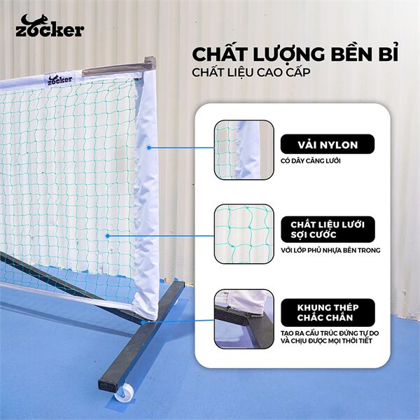 Bộ khung lưới tập luyện Pickleball Zocker 3M