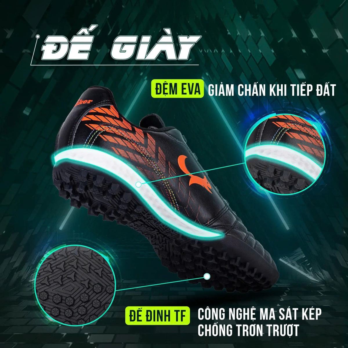 Ưu tiên đinh cao su dẻo, bám sân tốt – Nâng cao hiệu suất và hạn chế chấn thương