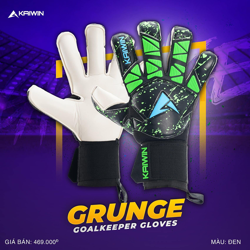 găng tay thủ môn Kaiwin Grunge đen