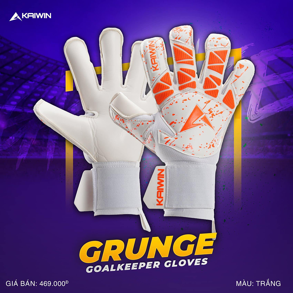 găng tay thủ môn Kaiwin Grunge trắng