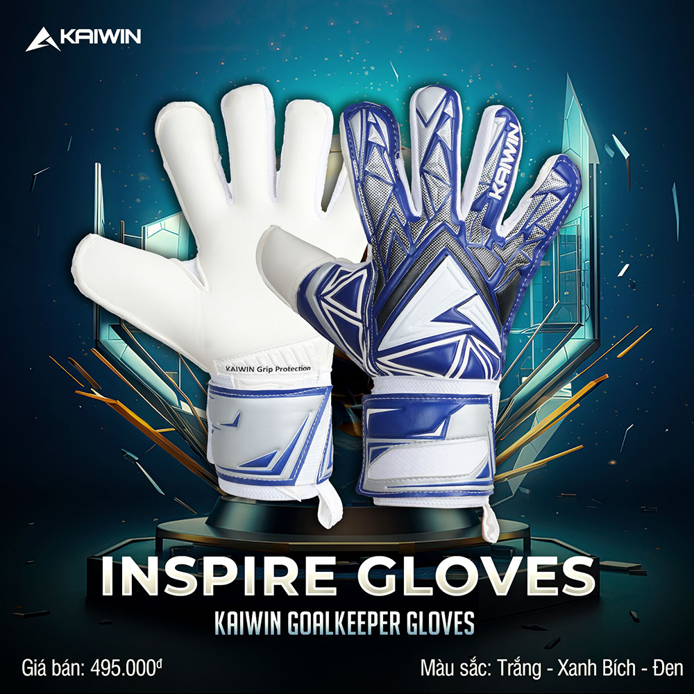 găng tay thủ môn Kaiwin Inspire xanh dương