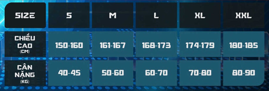 Hướng dẫn chọn size quần áo bóng đá Wika