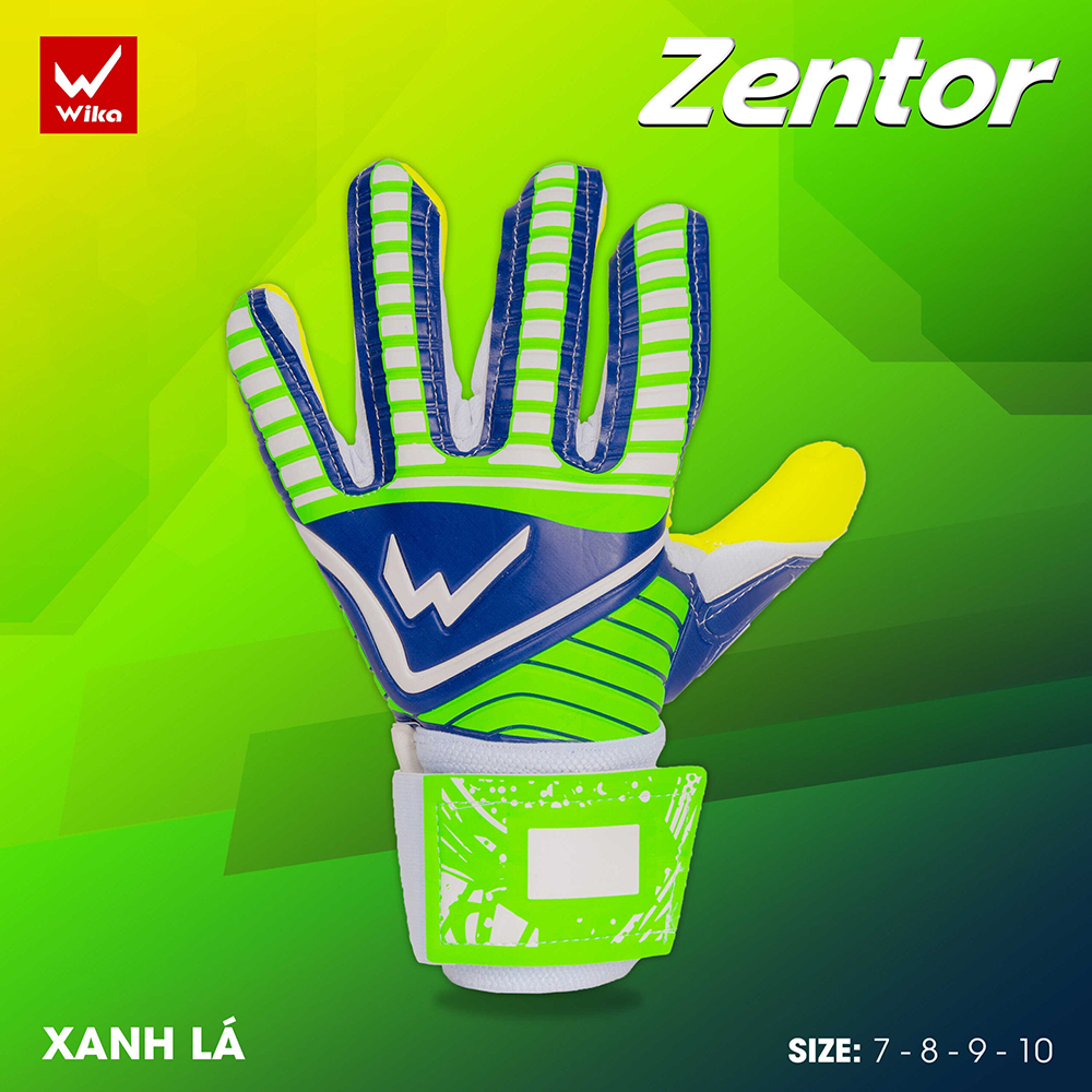 găng tay thủ môn Wika Zentor xanh lá