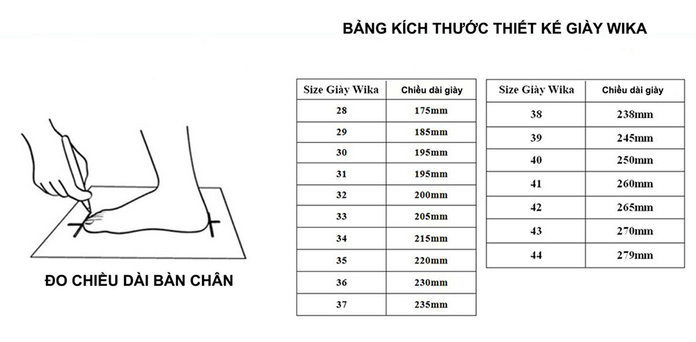 Hướng dẫn chọn size giày bóng đá Wika