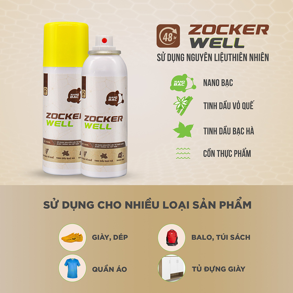 bình xịt khử mùi thảo dược Zocker Well 1