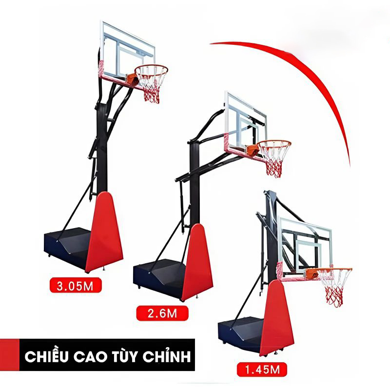 khả năng điều chỉnh độ cao của trụ bóng rổ S030