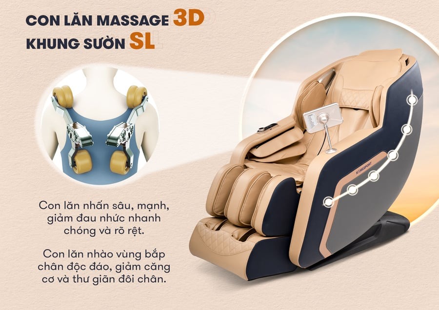 Con lăn ghế massage có tác dụng gì ? Có mấy loại ?