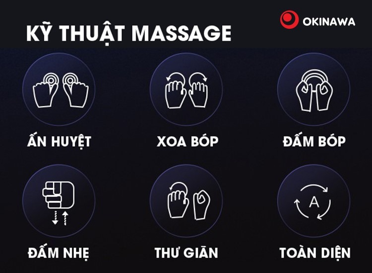 Ghế massage Nhật bản có chế độ massage đa dạng