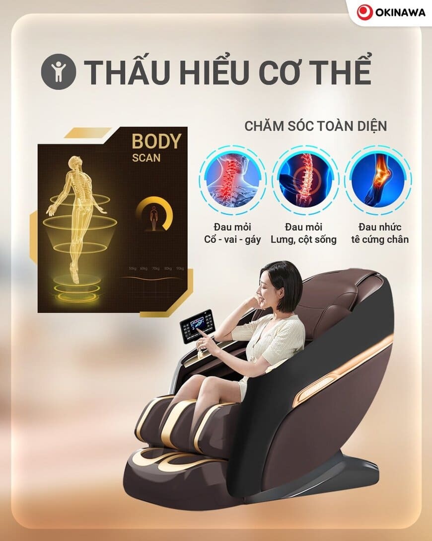 Ghế massage thấu hiểu cơ thể