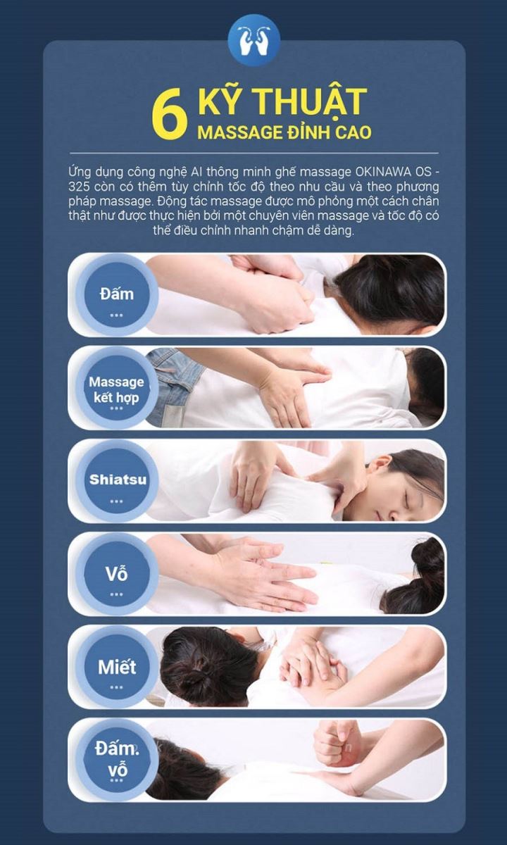 Các chế độ massage đa dạng