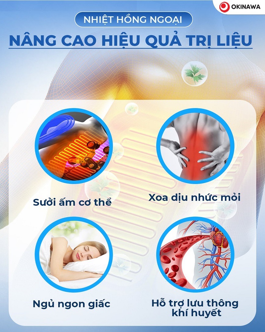 Chế độ massage nhiệt hồng ngoại