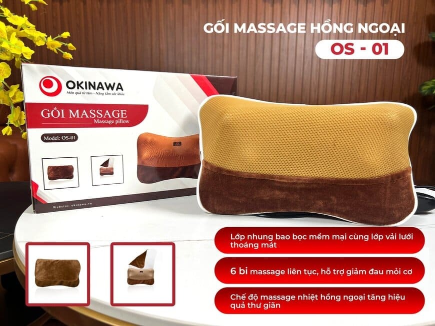 Gối Massage Hồng Ngoại Okinawa OS-01 1