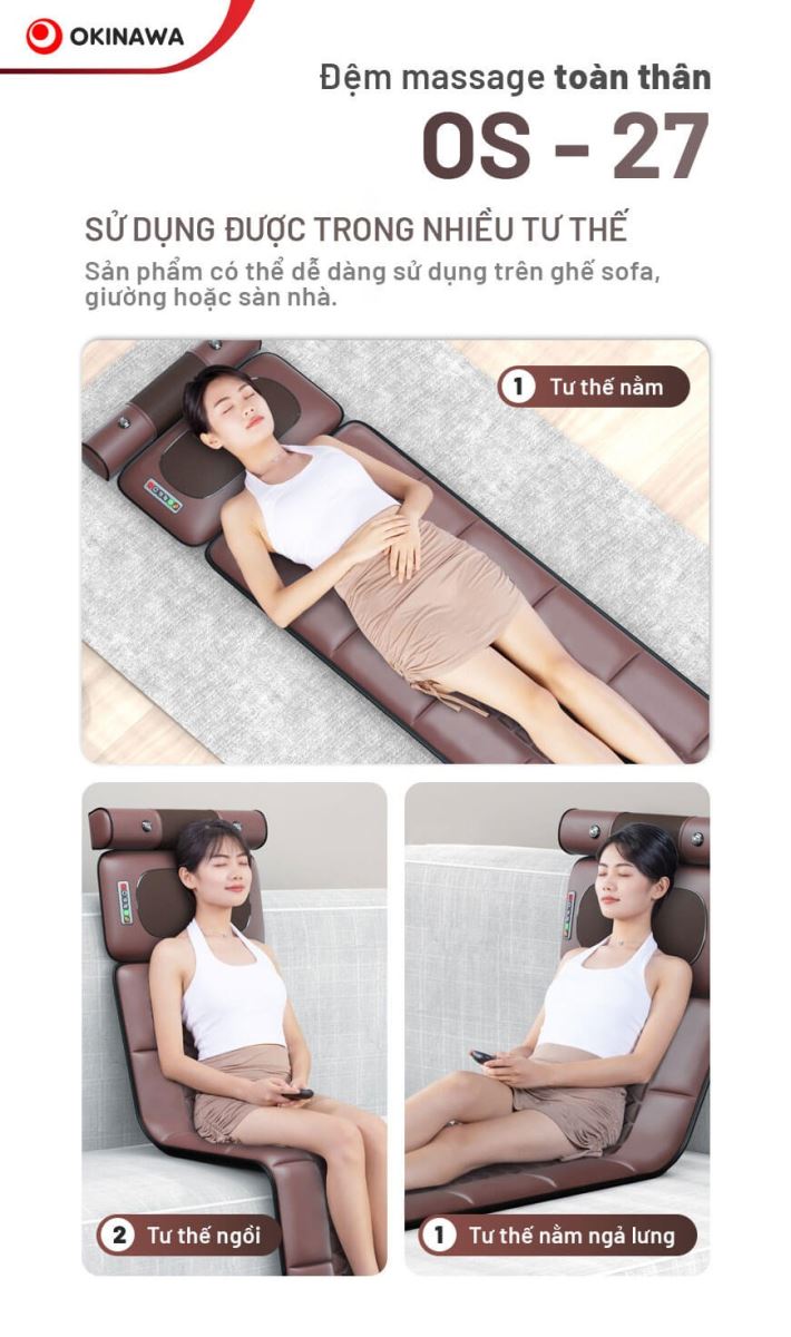 đệm massage toàn thân Okinawa OS-27 1