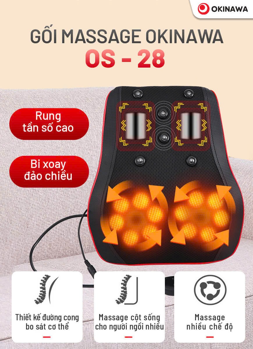 gối tựa lưng massage Okinawa OS-28 3