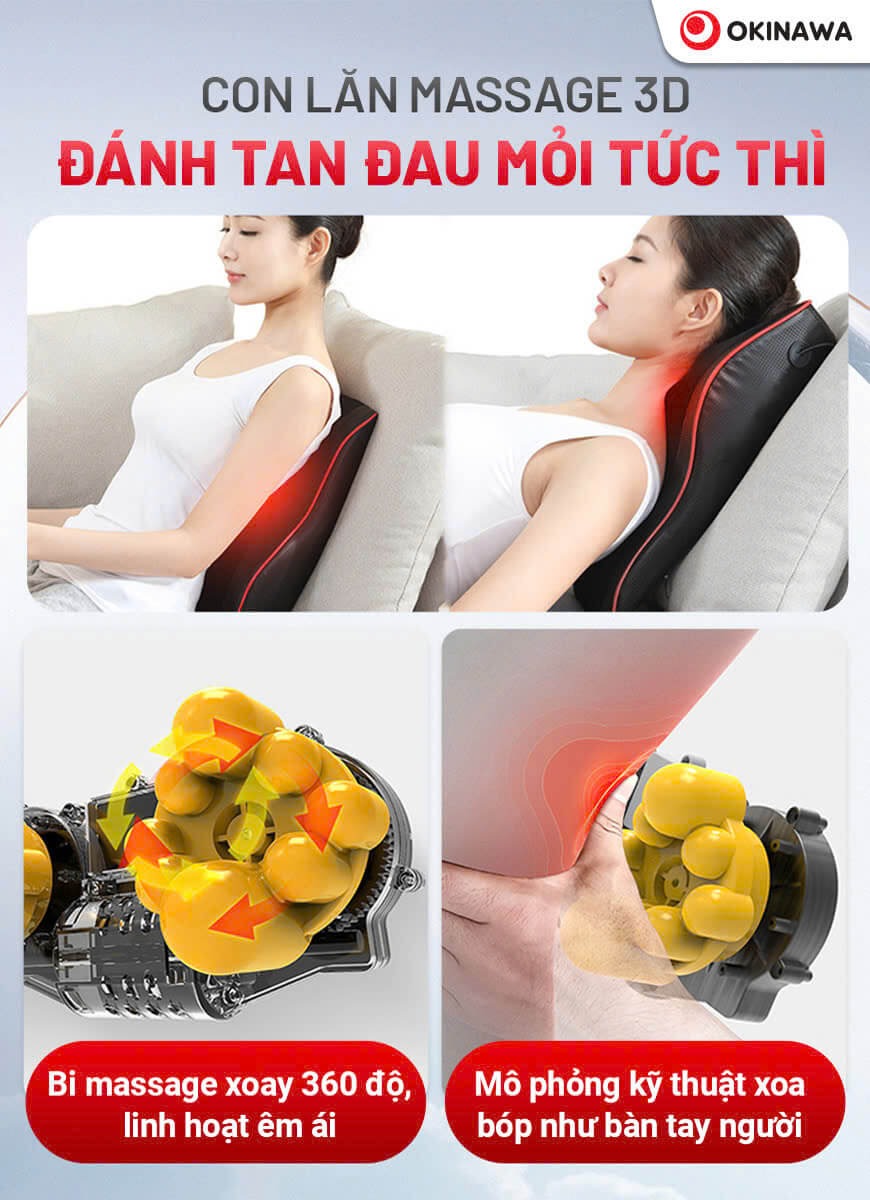 gối tựa lưng massage Okinawa OS-28 7