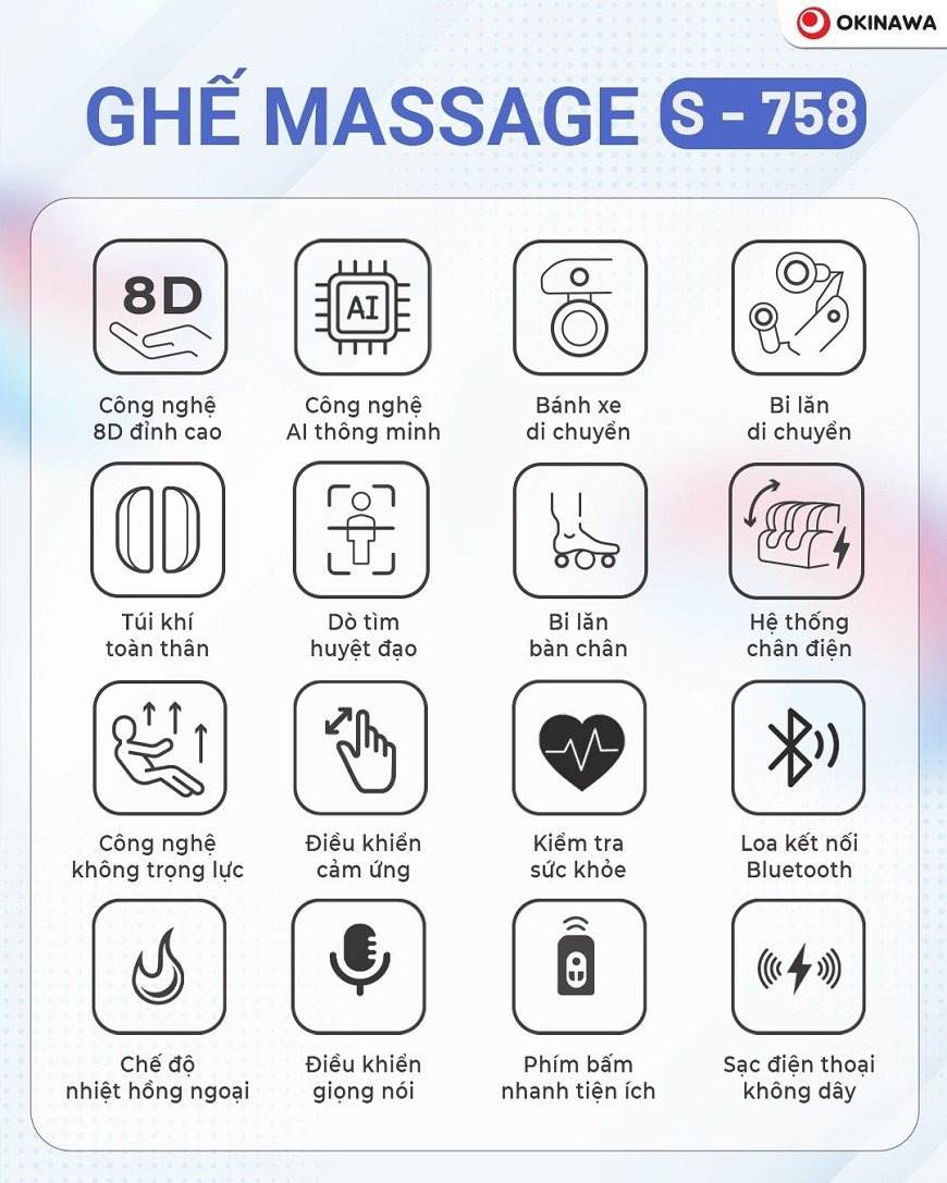 ghế massage Okinawa Glory S-758 2