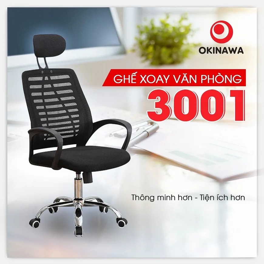 ghế lưới xoay văn phòng Okinawa 3001 1