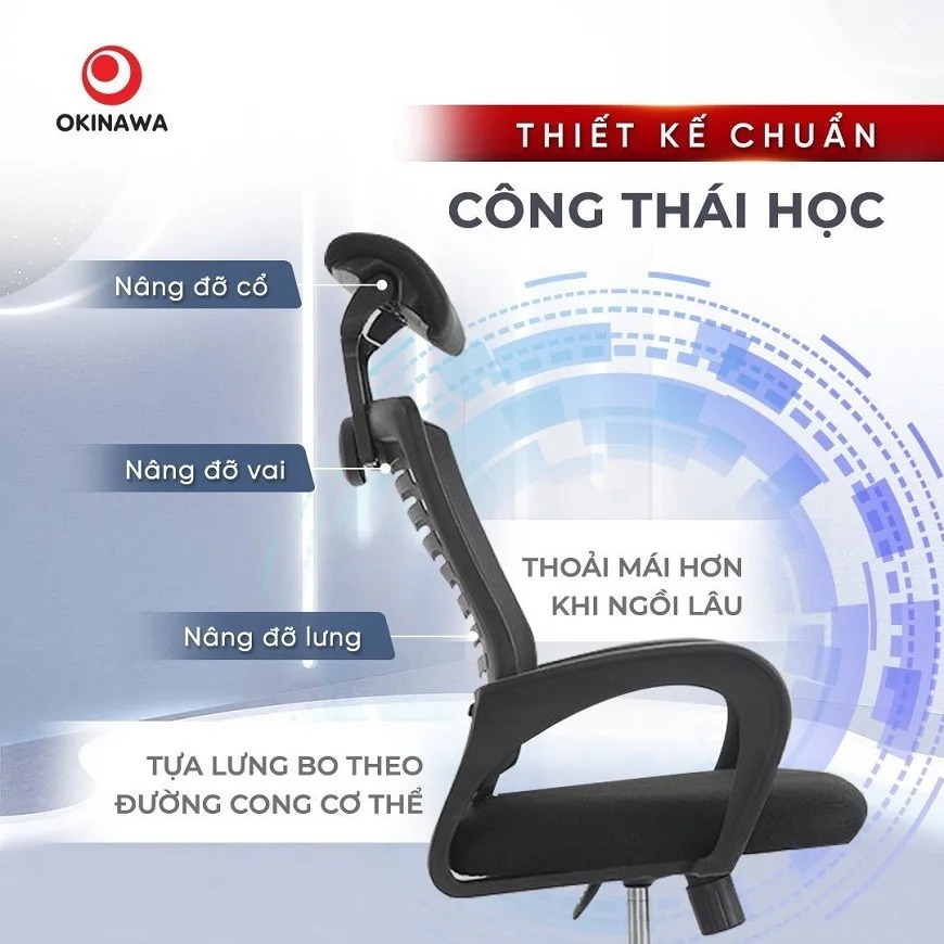 ghế lưới xoay văn phòng Okinawa 3004 2