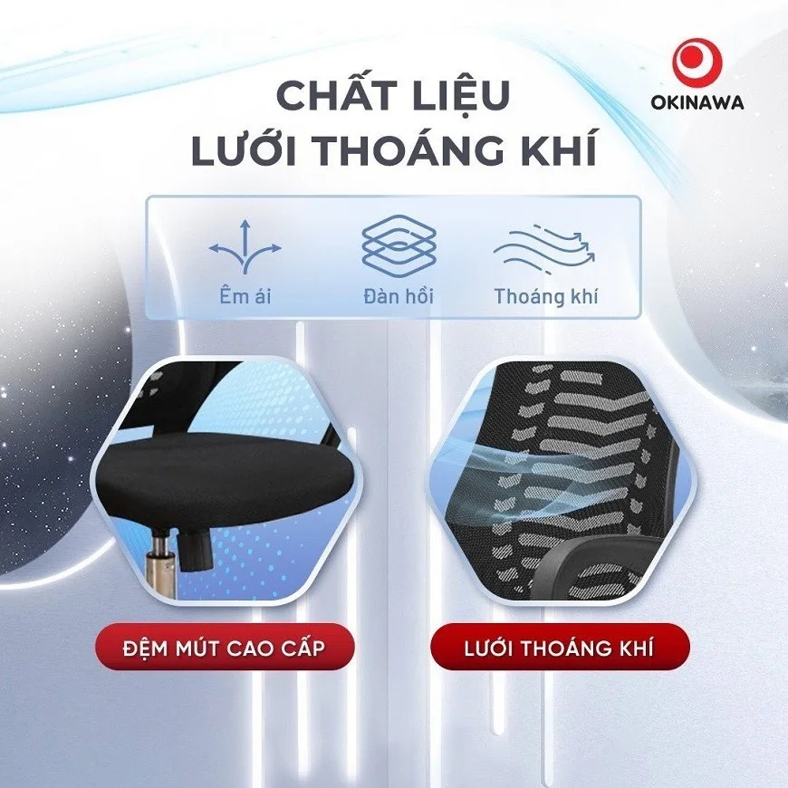 ghế lưới xoay văn phòng Okinawa 3004 4