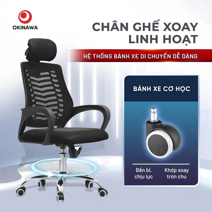 ghế lưới xoay văn phòng Okinawa 3004 5