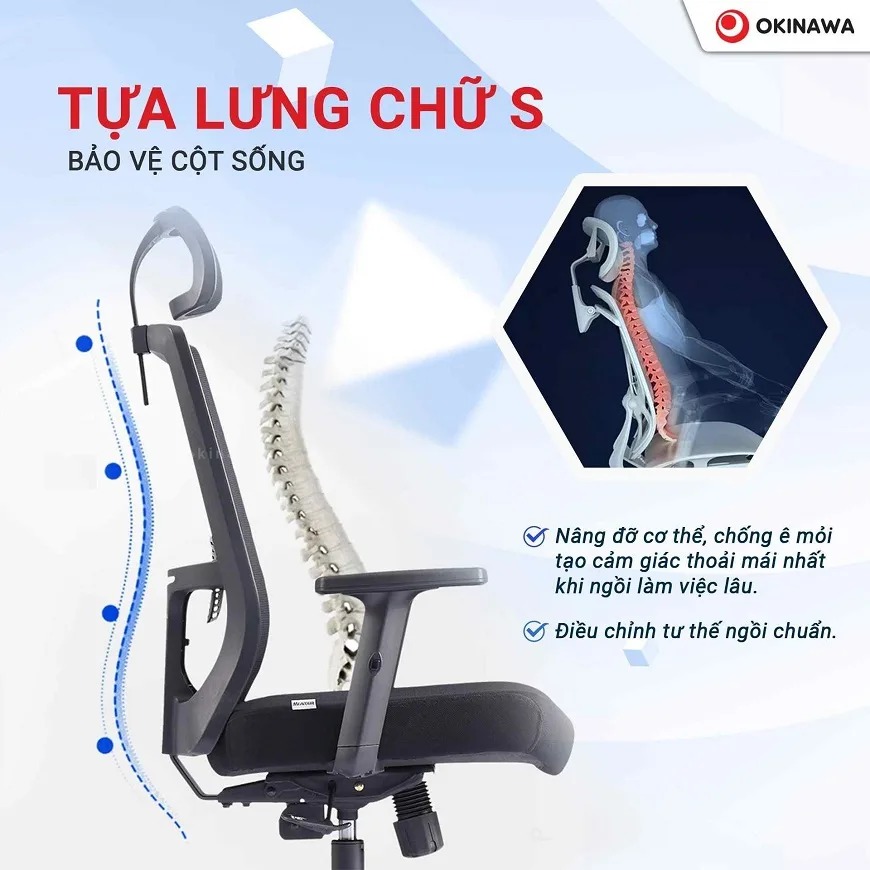 ghế công thái học Okinawa 3020 3