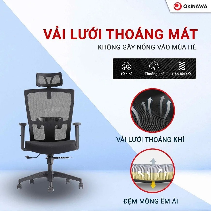ghế công thái học Okinawa 3020 5