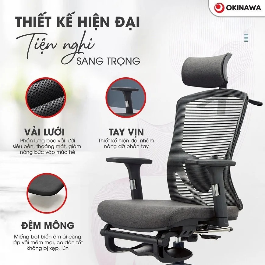ghế công thái học Okinawa 3022 3