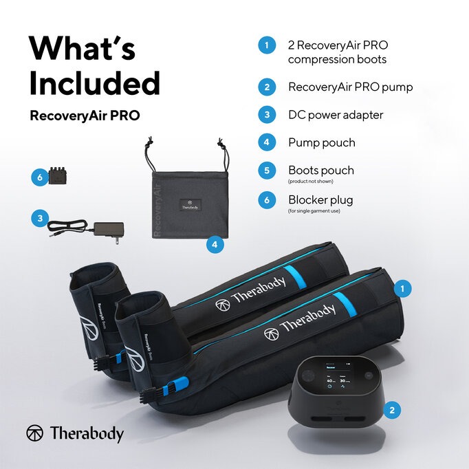 máy massage bắp chân nén khí Therabody RecoveryAir PRO Compression Bundle 8