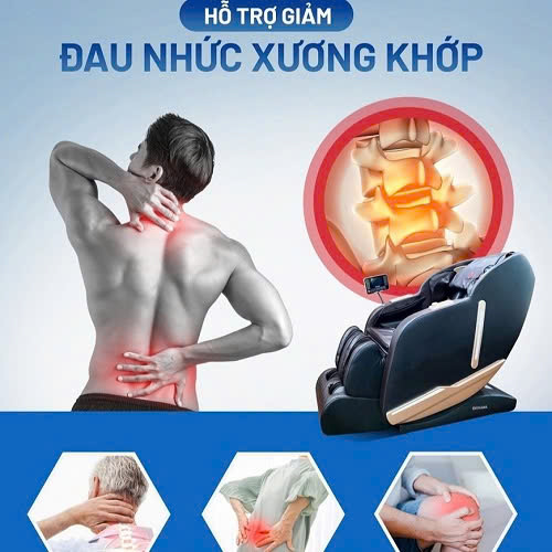 Ghế massage làm giảm đau nhức cơ bắp, xương khớp