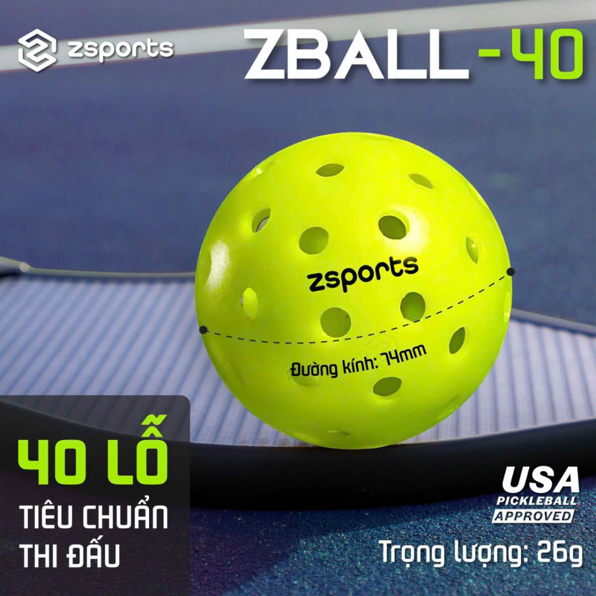 Zsports cung cấp các sản phẩm bóng Pickleball chất lượng với giá thành hợp lý