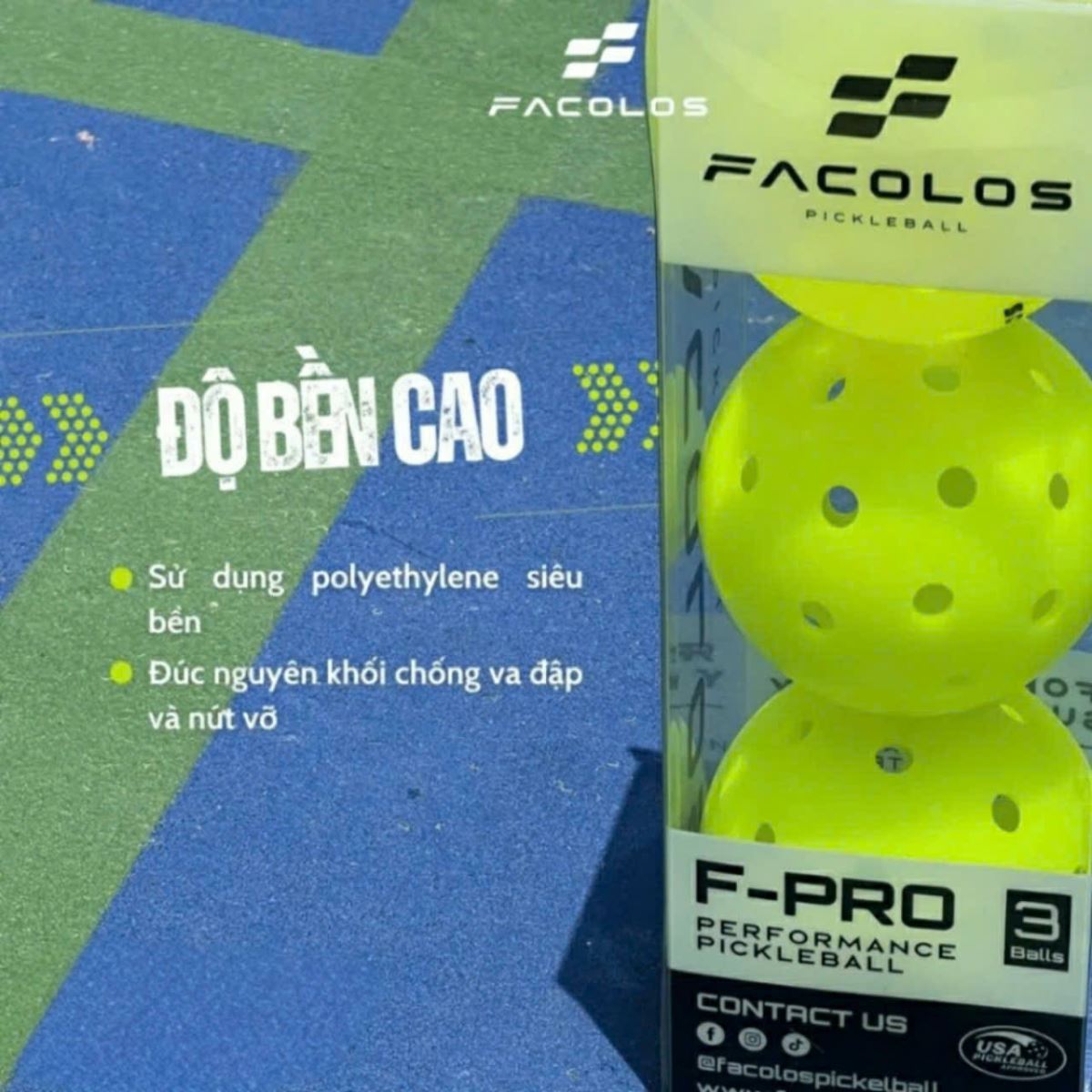 Chất liệu và độ bền của bòng pickleball