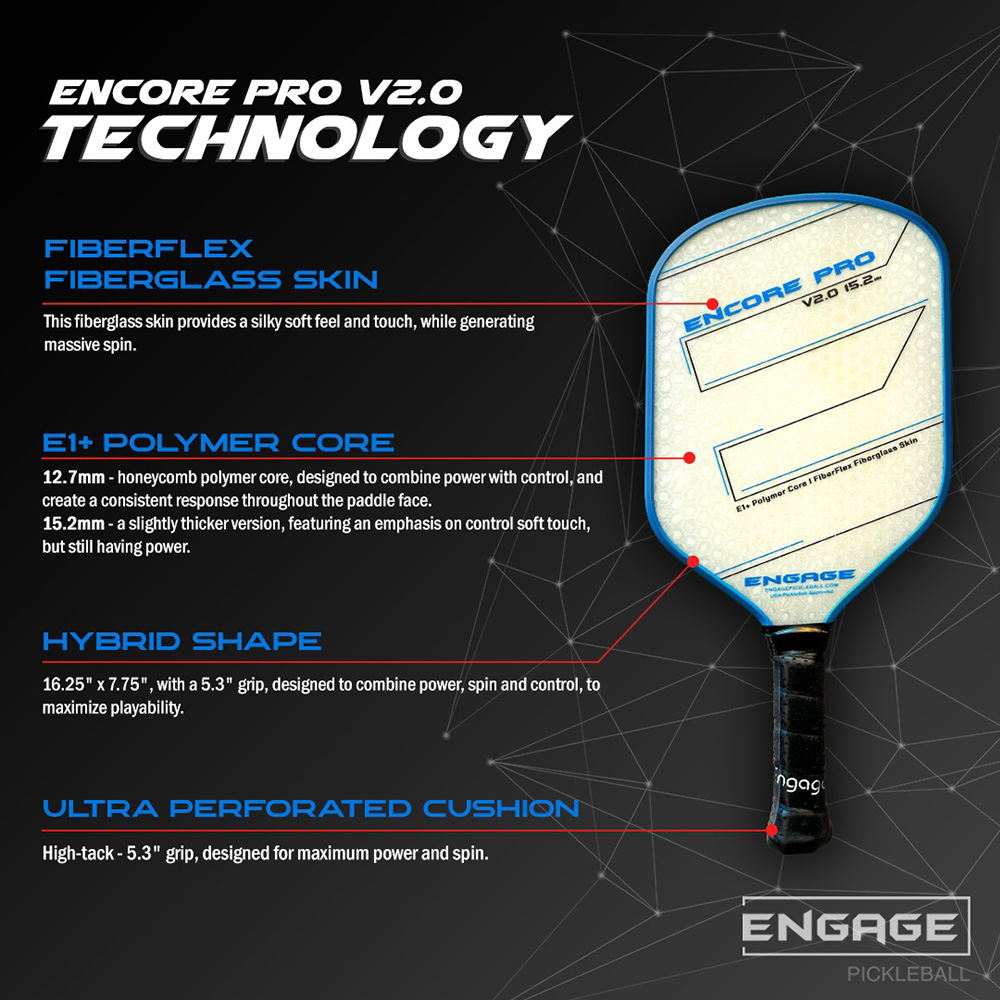 vợt Pickleball Engage Encore Pro V2.0 12.7mm 2