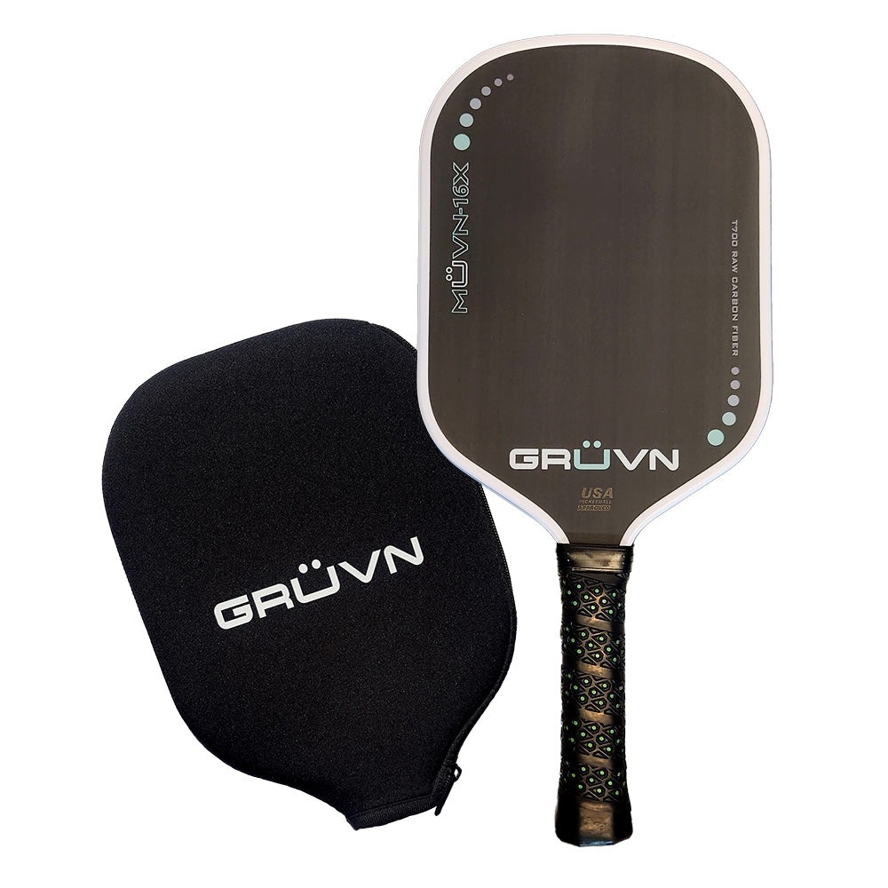 vợt Pickleball GRUVN MUVN-16X - Long Handle Version đen trắng