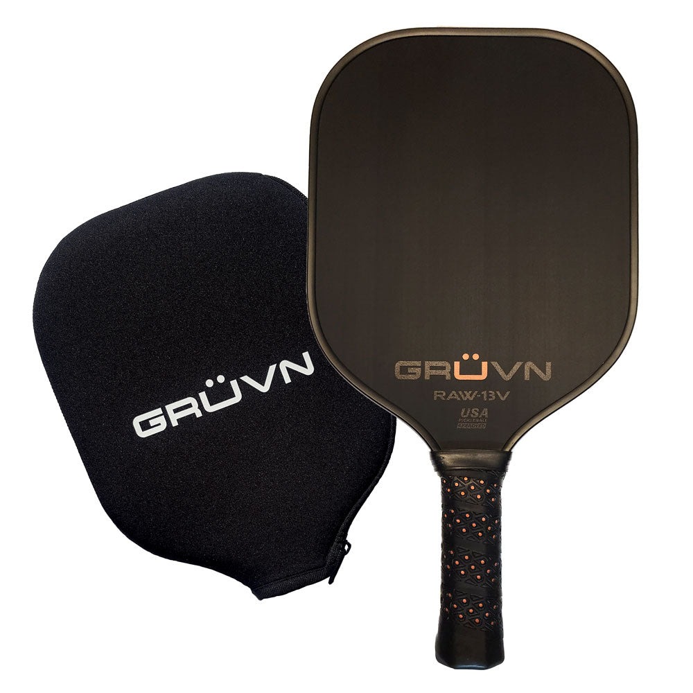 vợt Pickleball GRUVN RAW-13V đen cam