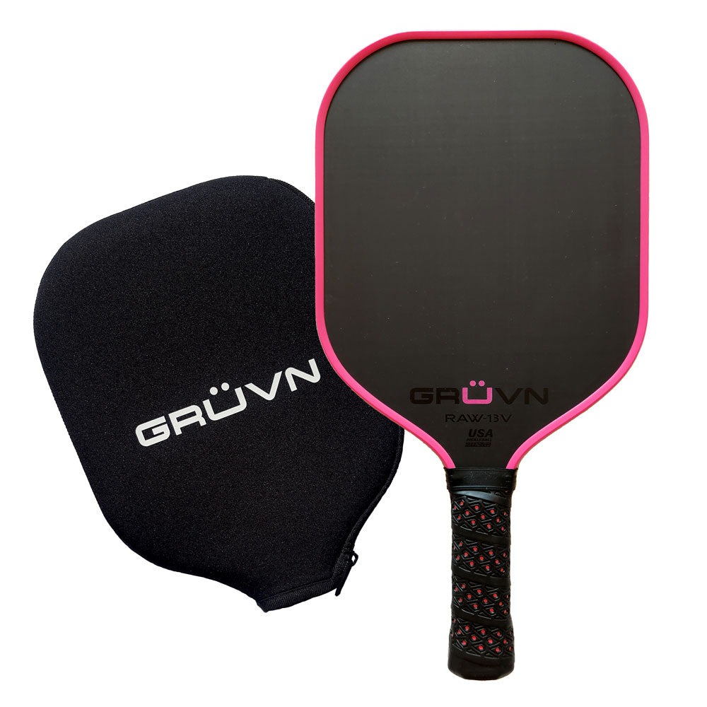 vợt Pickleball GRUVN RAW-13V đen hồng