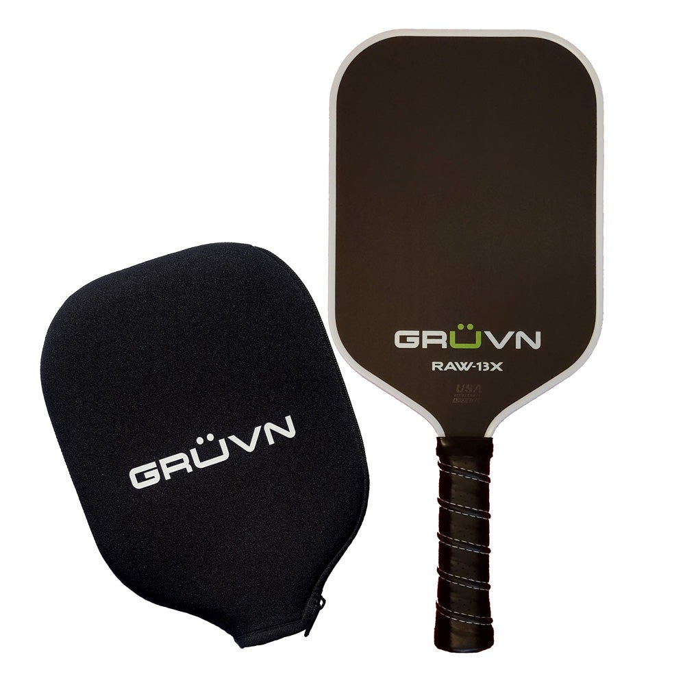 vợt Pickleball GRUVN RAW-13X đen trắng