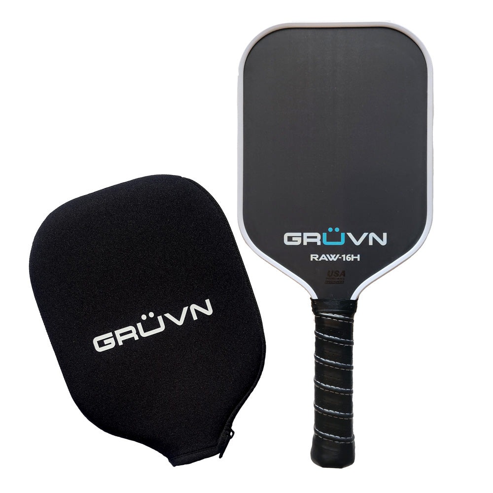 vợt Pickleball GRUVN RAW-16H đen trắng