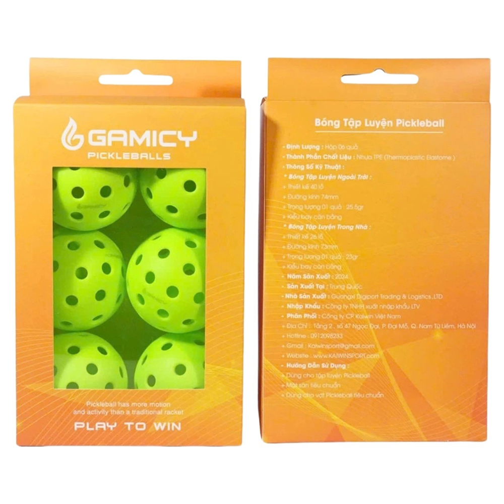 bóng Pickleball Gamicy PG40L Outdoor (Hộp 6 Quả) 1