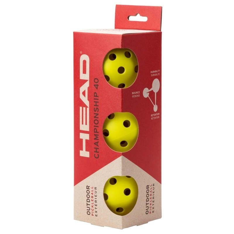 bóng Pickleball Head Championship 40 Outdoor (Hộp 3 Quả)