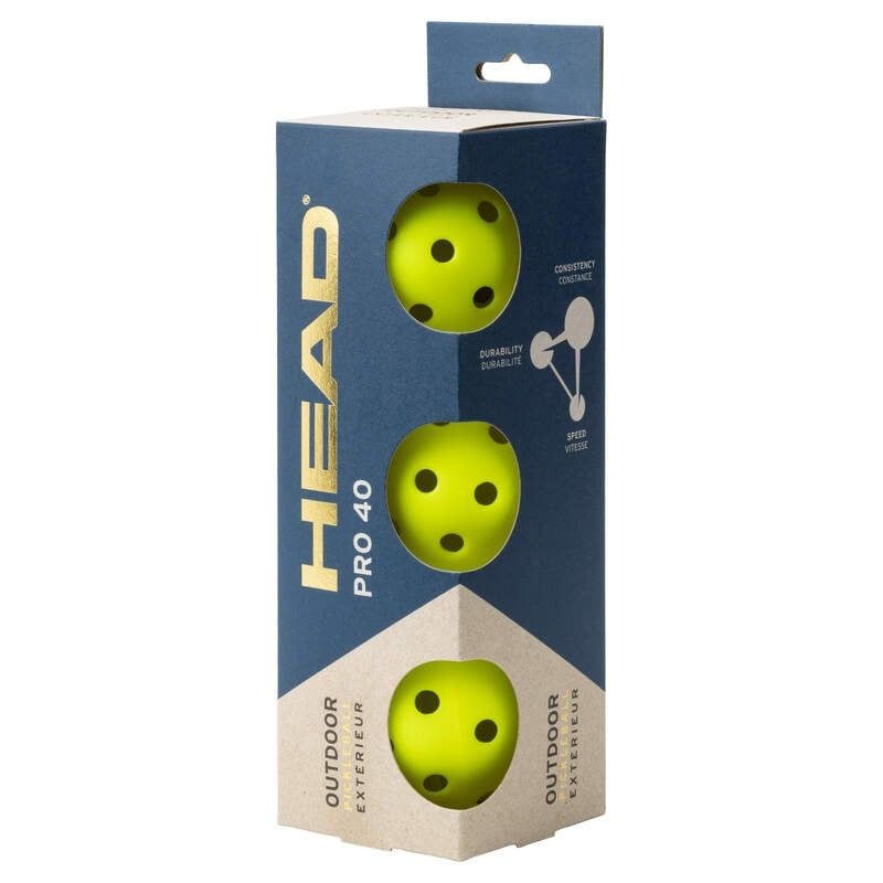 bóng Pickleball Head Pro 40 Outdoor (Hộp 3 Quả)