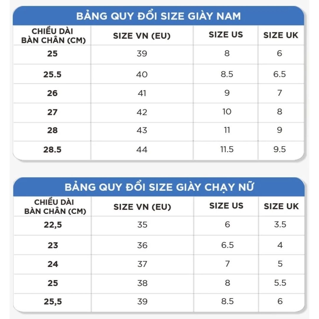 Hướng dẫn chọn size giày Pickleball