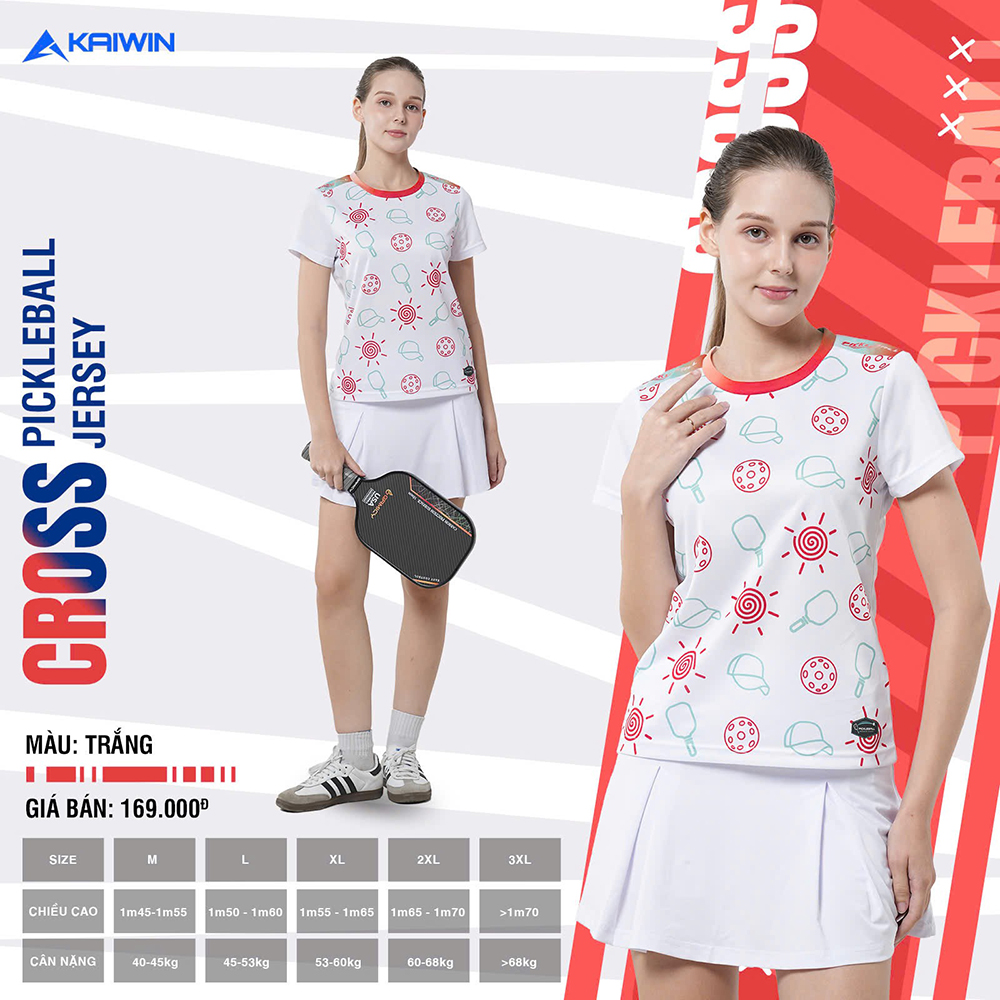 áo T-shirt Pickleball Kaiwin Cross nữ 1