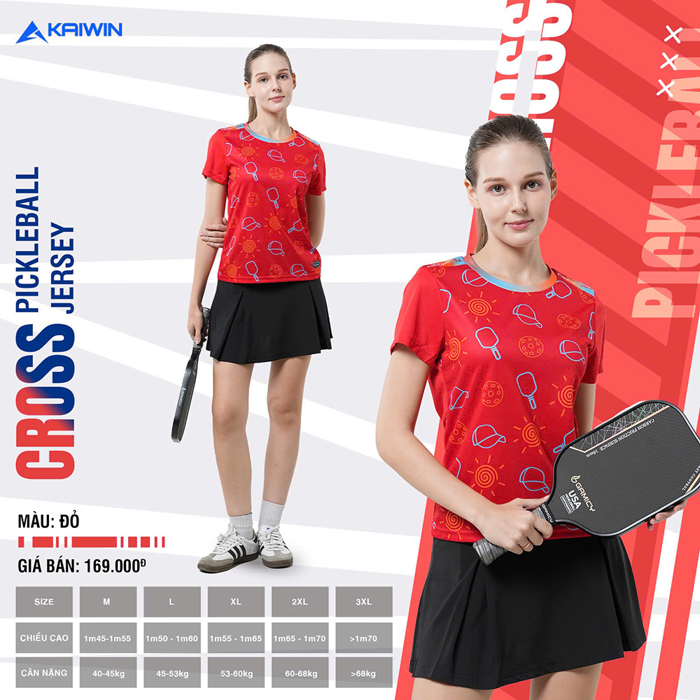 áo T-shirt Pickleball Kaiwin Cross nữ 2