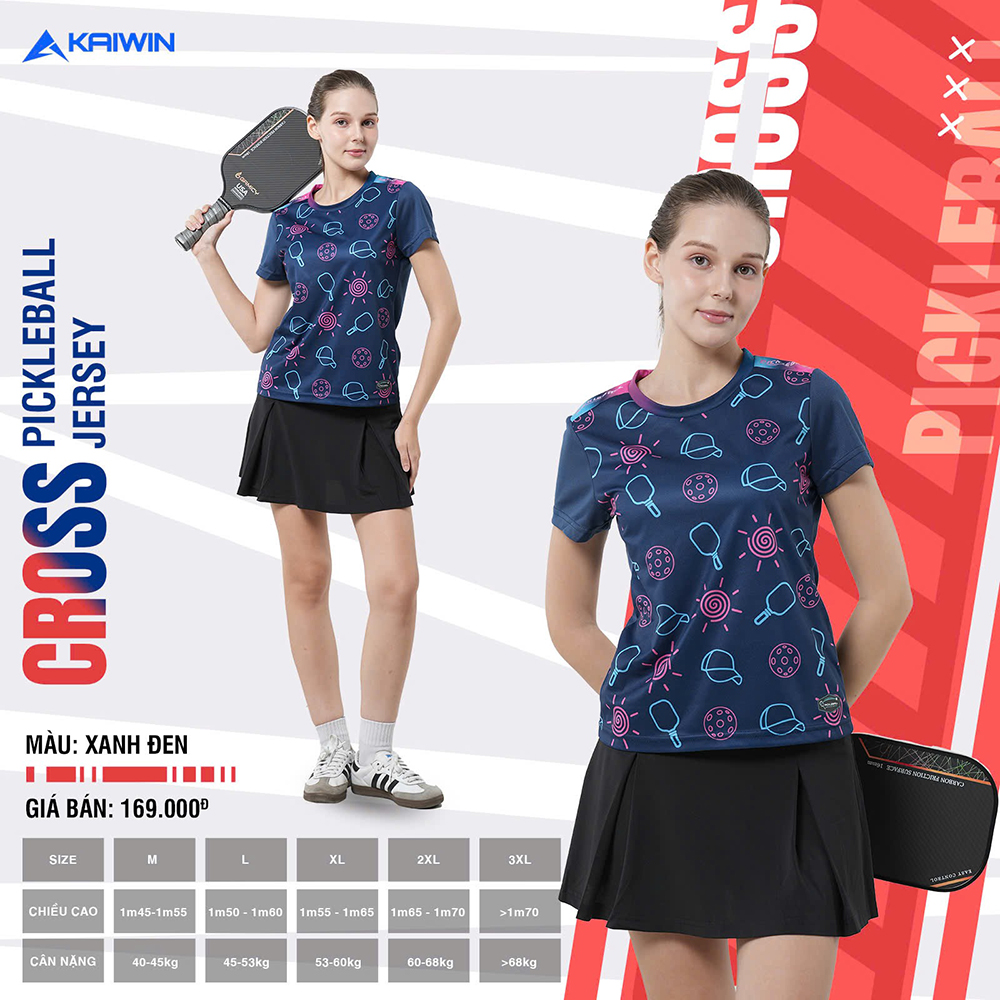 áo T-shirt Pickleball Kaiwin Cross nữ 4