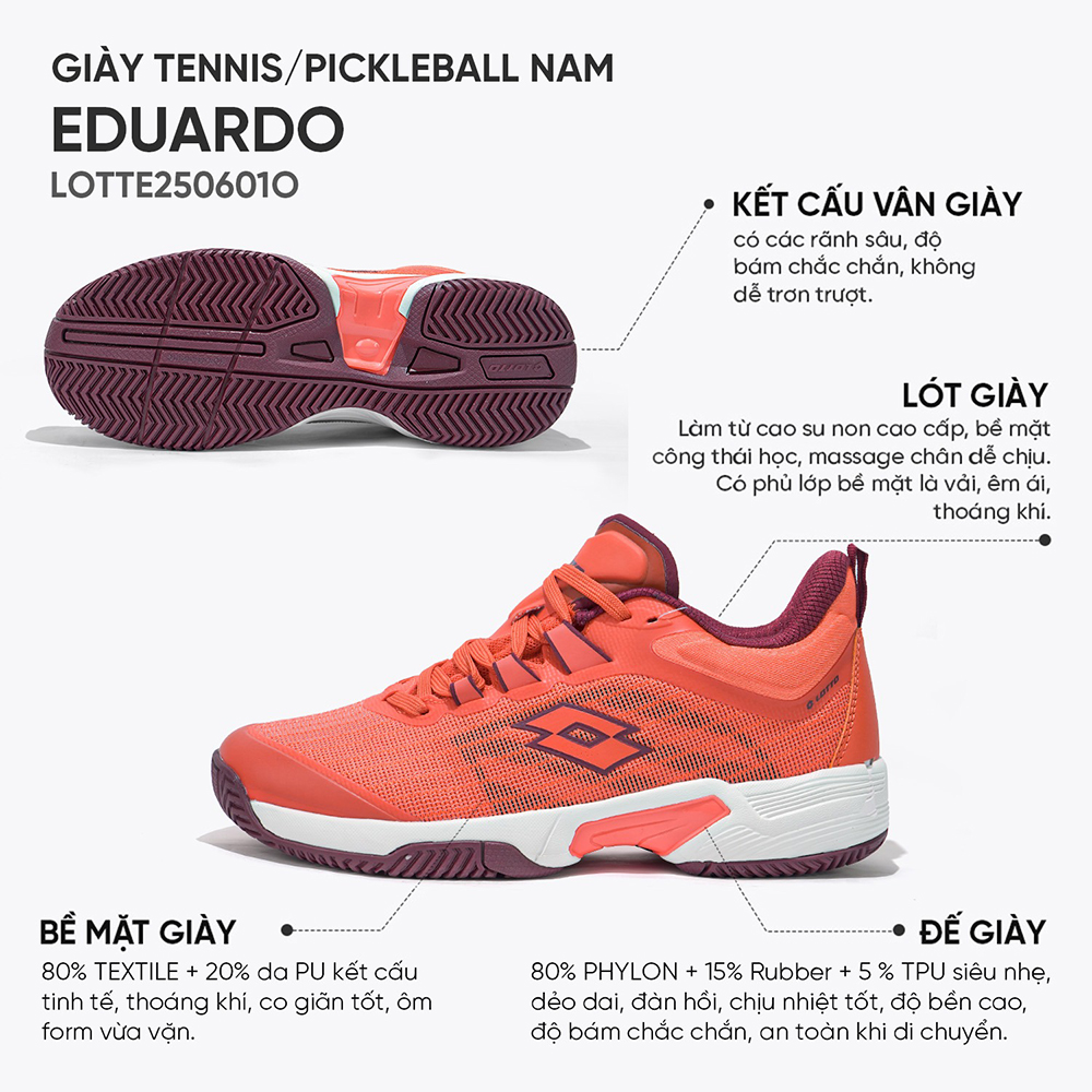 giày Tennis/Pickleball Lotto Eduardo LOTTE0601O 2