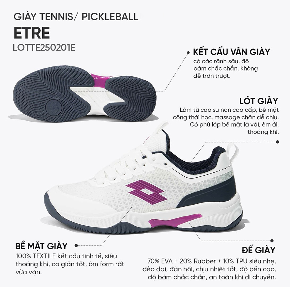 giày Tennis/Pickleball Lotto Etre LOTTE0201E 2