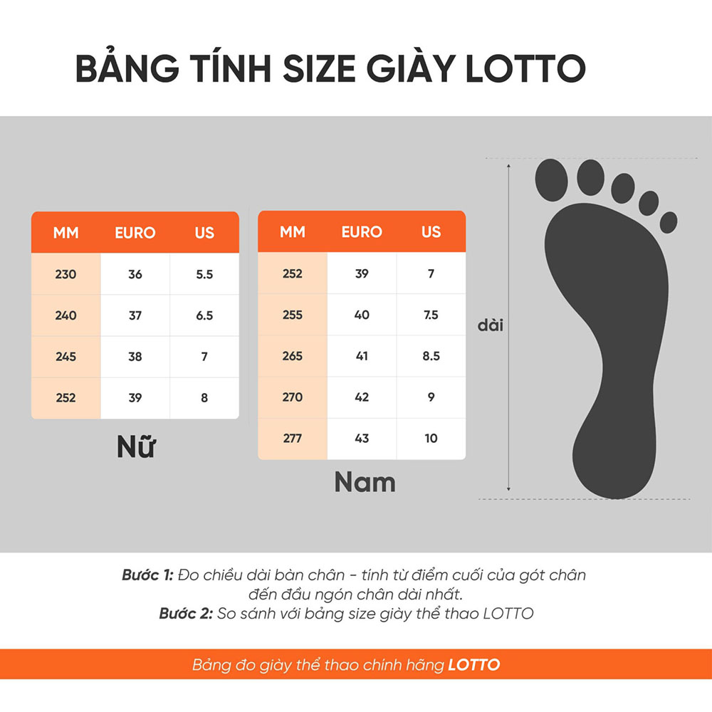 Hướng dẫn chọn size giày Tennis/Pickleball