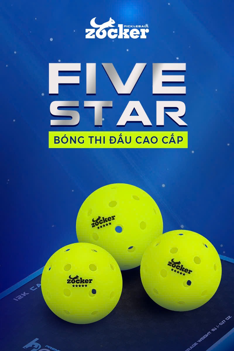 bóng thi đấu Pickleball Zocker Five Star (Quả) 4