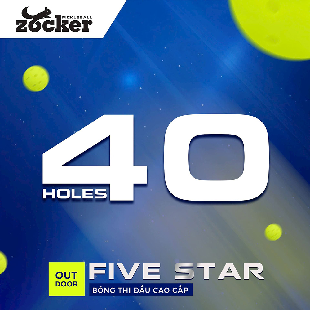 bóng thi đấu Pickleball Zocker Five Star (Quả) 5