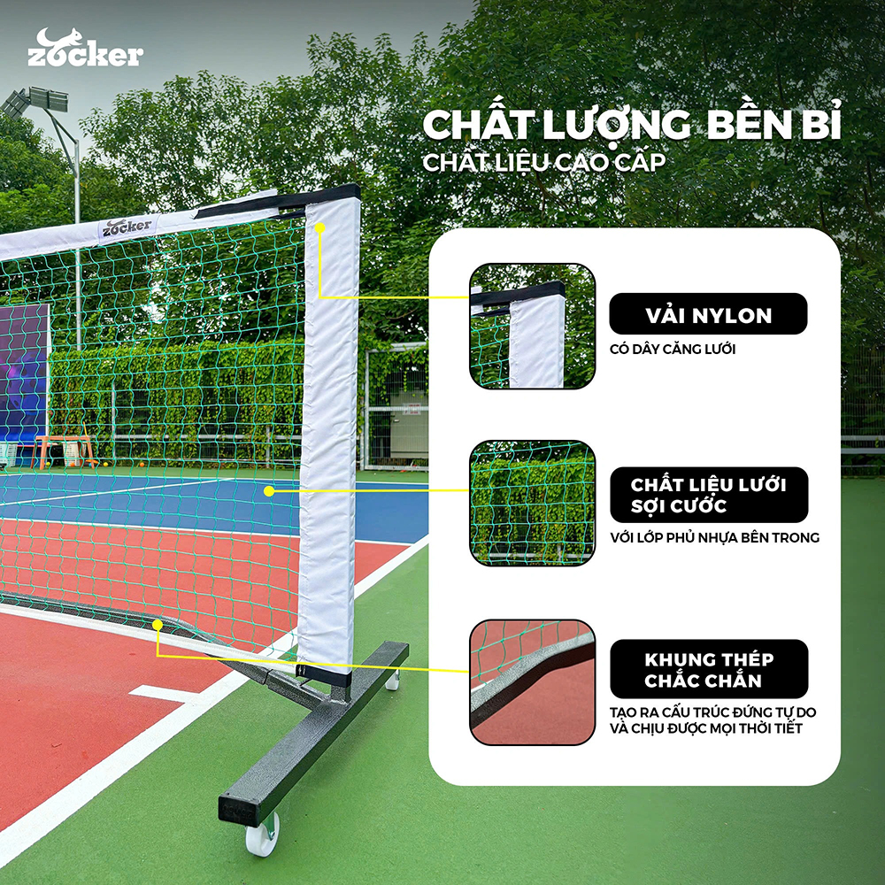 bộ khung lưới Pickleball Zocker LPZ25 4